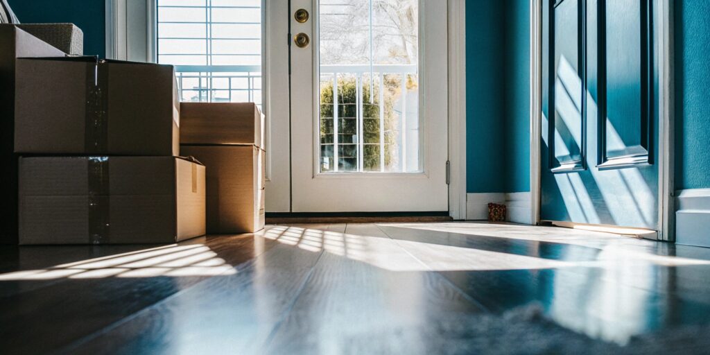 Clean, mostly empty Toronto home after deep cleaning, symbolizing a fresh start before a major life change