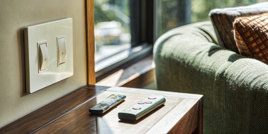 Light switch and door handle in a Toronto home that require regular sanitization