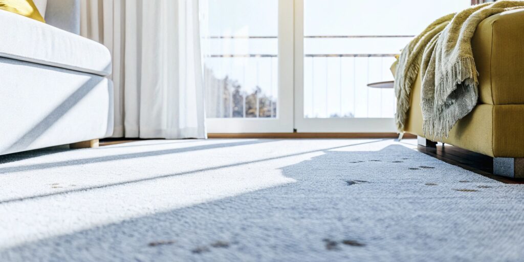 Lived-in Toronto apartment carpet showing common household stain risks
