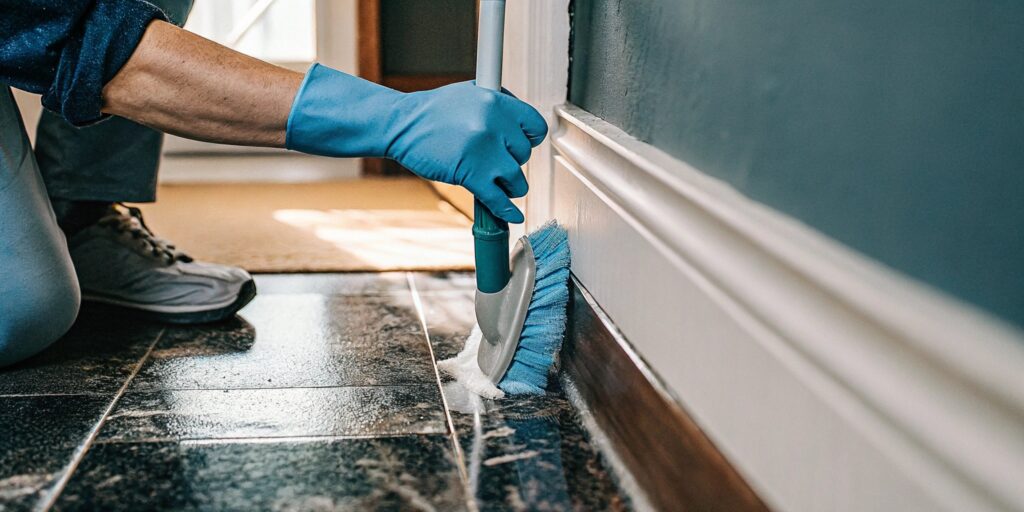 Detailed deep cleaning process in a Toronto home including floors, baseboards, and hidden areas before major life transitions